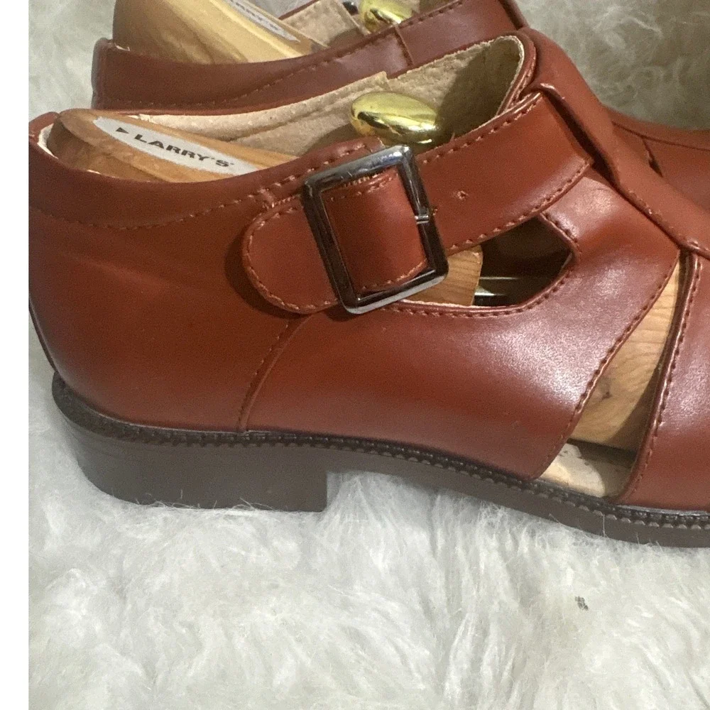 Stacy Adams Mens Cognac Brown Fisherman Sandals Square Toe  display picture 1